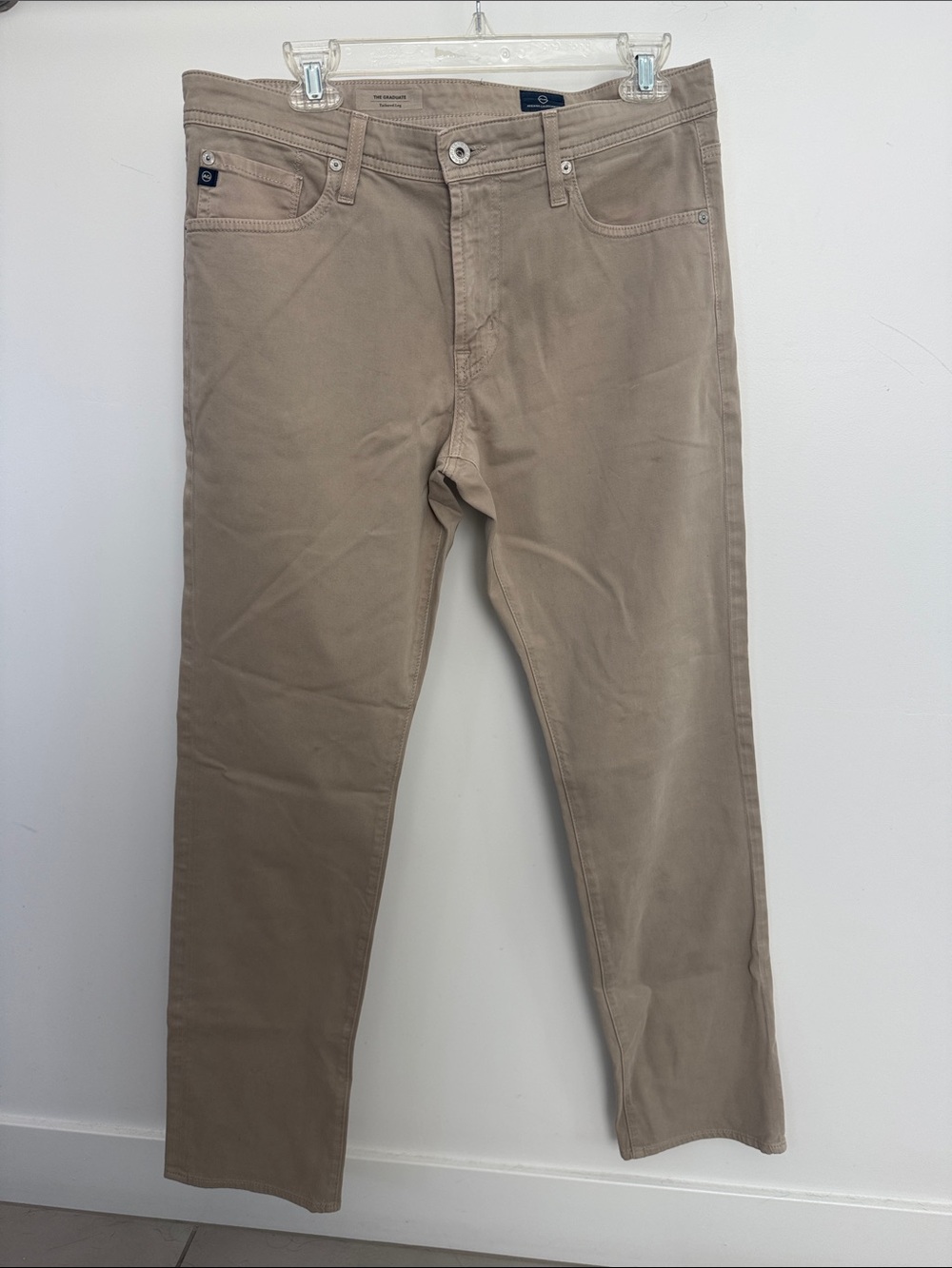 Ag Adriano Goldschmied Men's Straight Jeans in Taupe